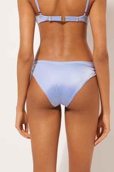 Blue Shiny Satin Bikini Bottoms, , large image number 2