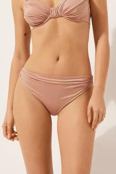 Pink Shiny Satin Bikini Bottoms, 5501_105E, large image number 0