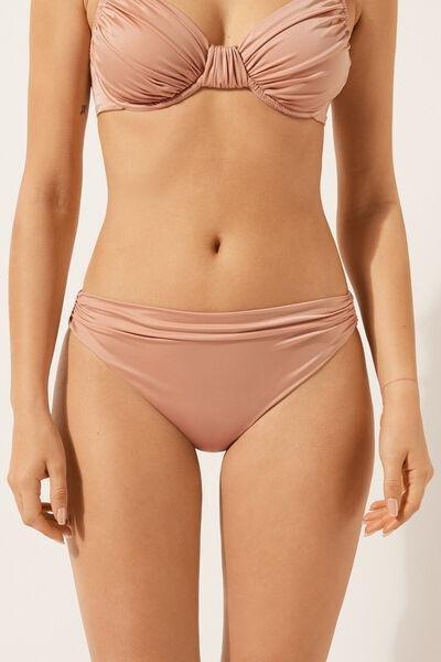 Pink Shiny Satin Bikini Bottoms, 5501_105E, large image number 1