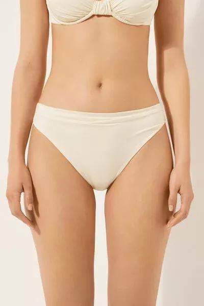 White Shiny Satin Bikini Bottoms, 5501_148E, large image number 0