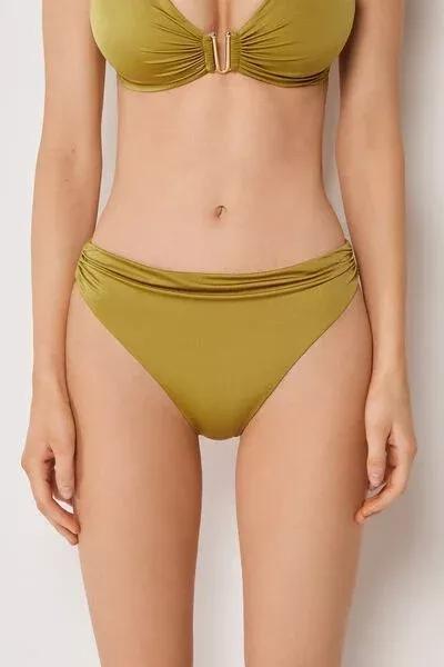 Green Shiny Satin Bikini Bottoms, 5501_149E, medium