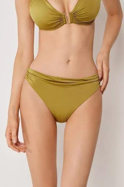 Green Shiny Satin Bikini Bottoms, 5501_149E, medium