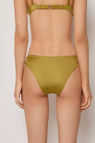 Green Shiny Satin Bikini Bottoms, 5501_149E, large image number 2