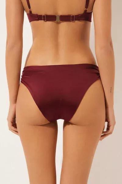 Red Shiny Satin Lined Bikini Bottoms, 5501_156E, large image number 2