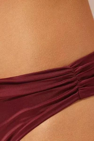 Red Shiny Satin Lined Bikini Bottoms, 5501_156E, large image number 3