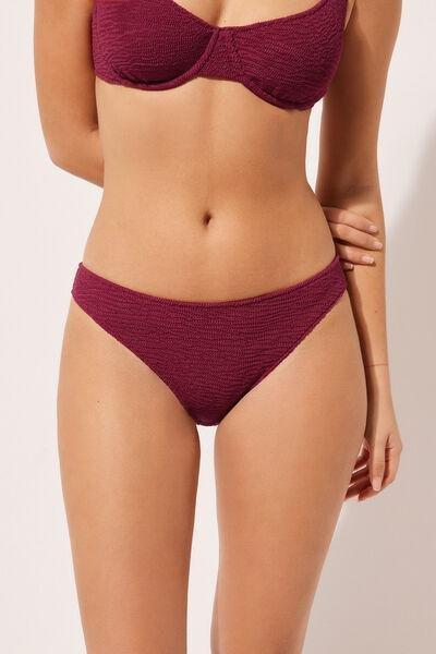 Red Crinkle Waves Bikini Bottoms, , large image number 0