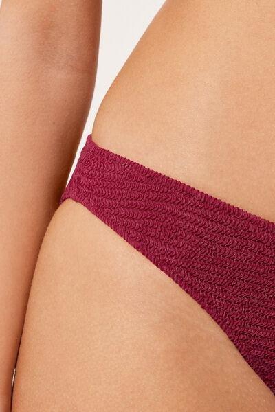 Burgundy Crinkle Waves Bikini Bottoms, 5501_043E, large image number 3