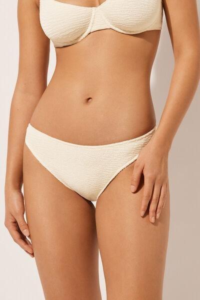 White Crinkle Waves Bikini Bottoms, , large image number 0