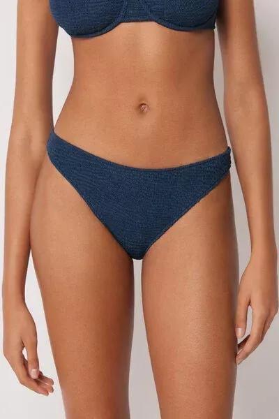 Navy Crinkle Waves Bikini Bottoms, 5501_157E, large image number 0