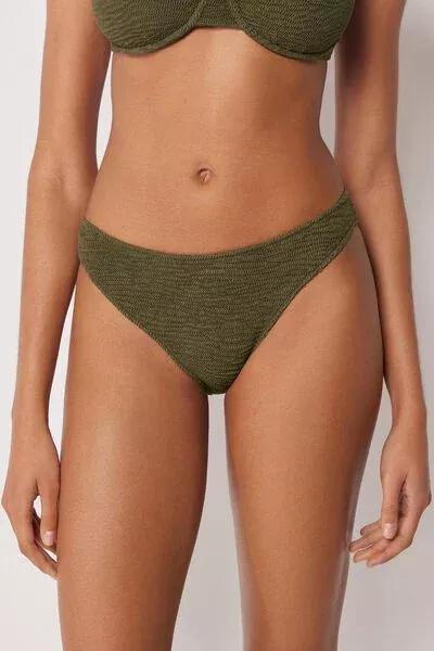 Green Crinkle Waves Bikini Bottoms, 5501_158E, medium