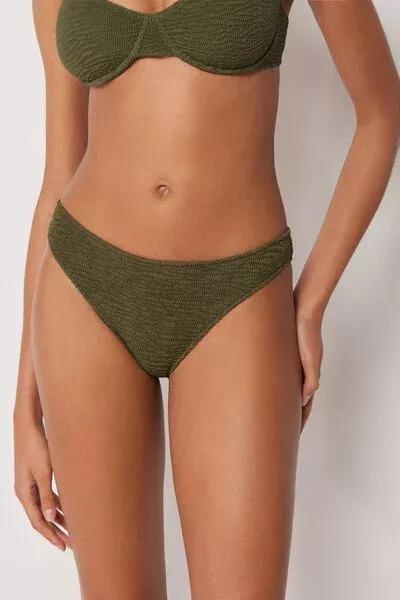 Green Crinkle Waves Bikini Bottoms, 5501_158E, large image number 1
