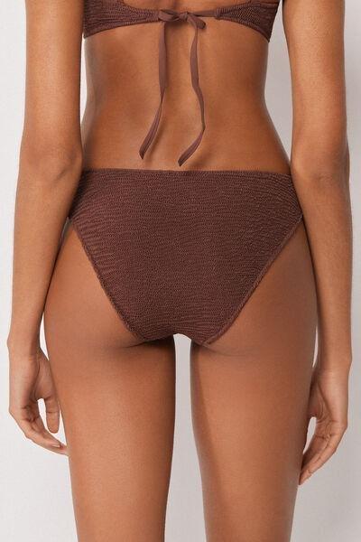 Brown Crinkle Waves Bikini Bottoms, 5501_159E, large image number 2