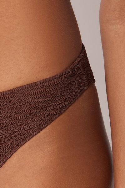 Brown Crinkle Waves Bikini Bottoms, 5501_159E, large image number 3