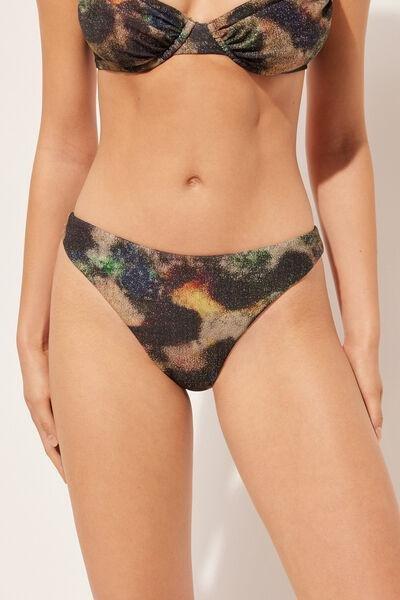 Multicolour Sparkling Camouflage Bikini Bottoms, 5501_888C, large image number 0