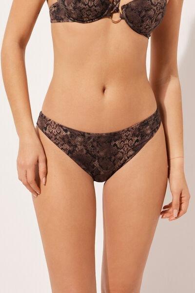 Brown Animal Print Bikini Bottoms, 5501_023E, large image number 0