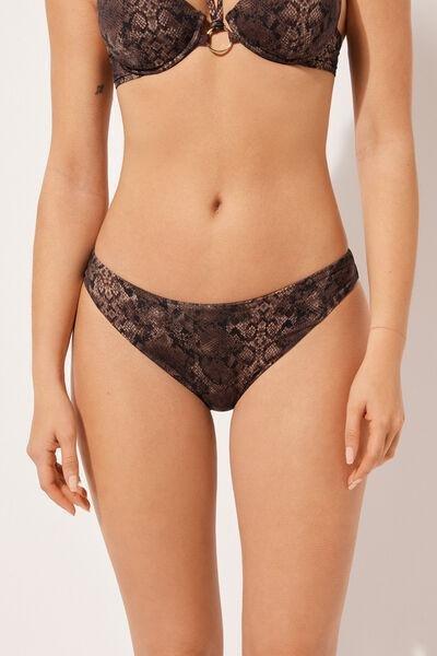 Brown Animal Print Bikini Bottoms, 5501_023E, large image number 1