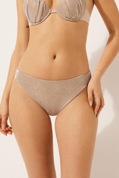 Gold Rounded Waist Bikini Bottoms, 5501_047E, large image number 0