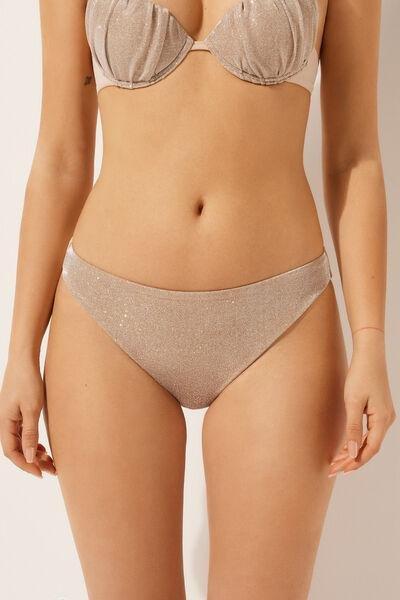 Gold Rounded Waist Bikini Bottoms, 5501_047E, large image number 1