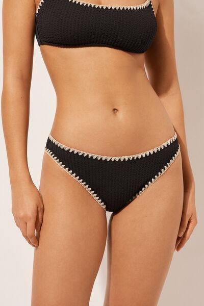 Black Animal Print Bikini Bottoms, , large image number 0