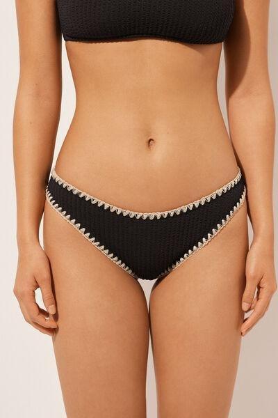 Black Animal Print Bikini Bottoms, , large image number 1