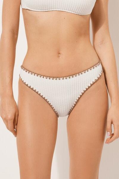 White Lined Bikini Bottoms, , large image number 1