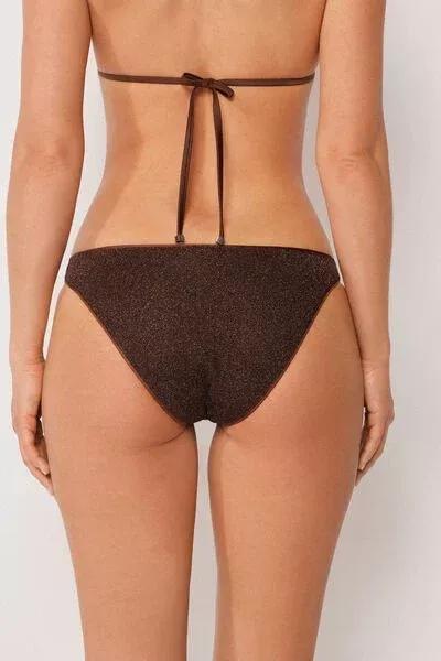 Brown Metallic Glow Bikini Bottoms, 5501_169E, large image number 2