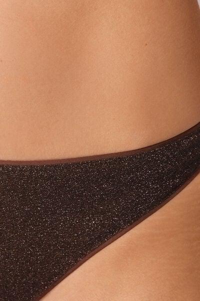 Brown Metallic Glow Bikini Bottoms, 5501_169E, large image number 3