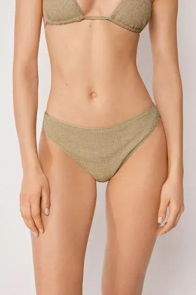 Gold Metallic Glow Bikini Bottoms, 5501_178E, large