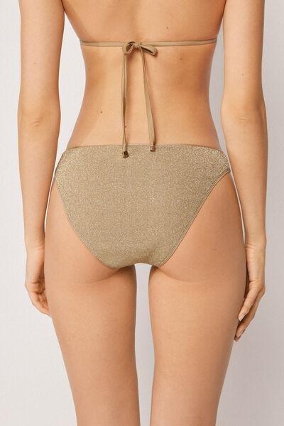 Gold Metallic Glow Bikini Bottoms, 5501_178E, large image number 2