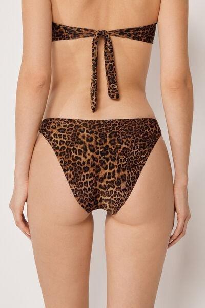 Brown Animal Print Bikini Bottoms, 5501_145E, large image number 2