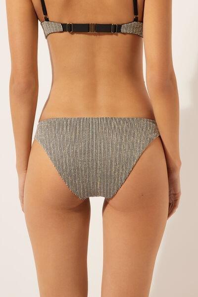 Gold/Black Fully Lined Cotton Bikini Bottoms, 5501_146E, large image number 2