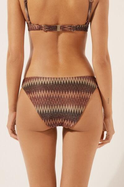 Brown Golden Chevron Bikini Bottoms, 5501_151E, large image number 2