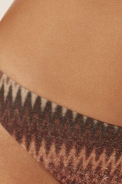 Brown Golden Chevron Bikini Bottoms, 5501_151E, large image number 3