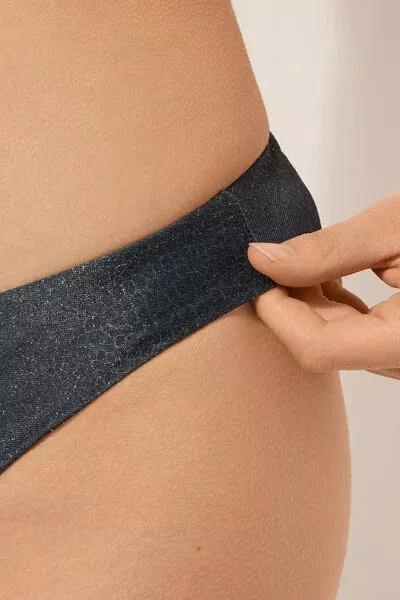 Blue Fully Lined Cotton Bikini Bottoms, 5501_167E, large image number 3