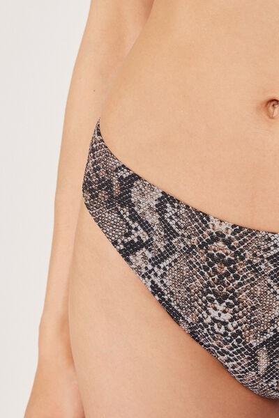 Black Classic Snake Bikini Bottoms, 5501_181E, large image number 3