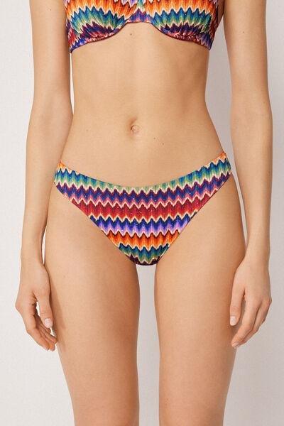 Brown Vibrant Chevron Bikini Bottoms, 5501_189E, large image number 0