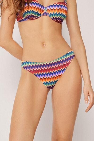 Brown Vibrant Chevron Bikini Bottoms, 5501_189E, large image number 1