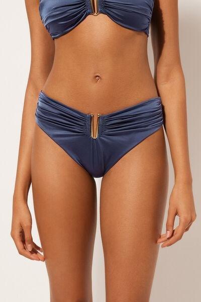 Navy High Waisted Bikini Bottoms, 5501_103E, large image number 1