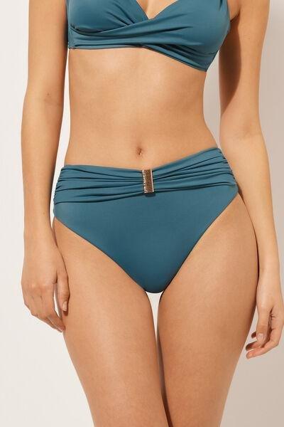 Blue High-Waisted Bikini Bottoms, , large image number 0