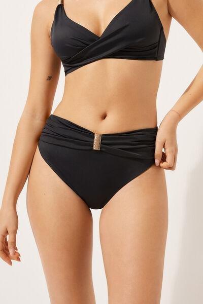 Black High-Waisted Bikini Bottoms, , large image number 0