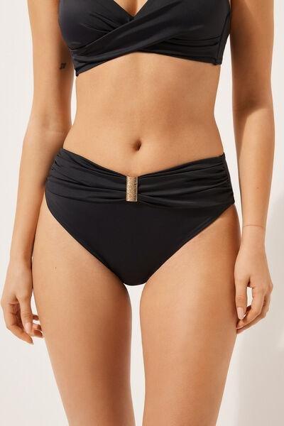 Black High-Waisted Bikini Bottoms, , large image number 1