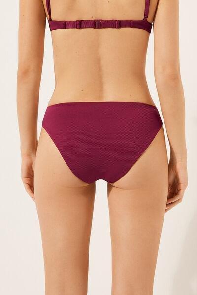 Burgundy Classy Piquet High-Waisted Bikini Bottoms, 5501_116E, large image number 2