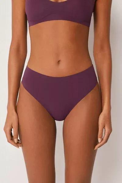 Burgundy High-Waisted Bikini Bottoms, 5501_180E, medium