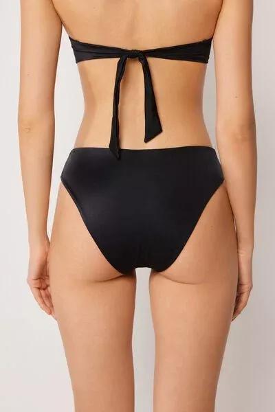 White/Black Elegant Bicolour High-Waisted Bikini Bottoms, 5501_183E, large image number 2