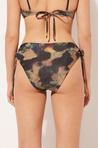 Multicolour Sparkling Camouflage High-Waisted Bikini Bottoms, , large image number 2