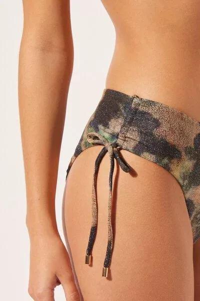 Multicolour Sparkling Camouflage High-Waisted Bikini Bottoms, 5501_888C, large image number 3