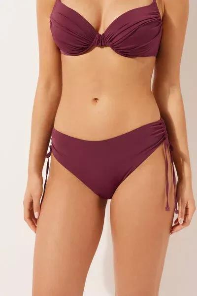 Burgundy High-Waisted Bikini Bottoms, 5501_101E, large image number 0