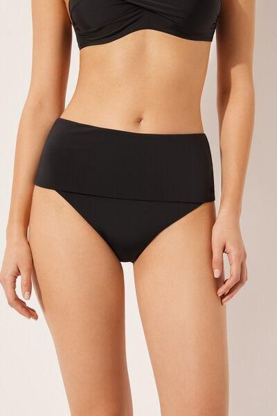 Black High Waistband Bikini Bottoms, , large image number 0