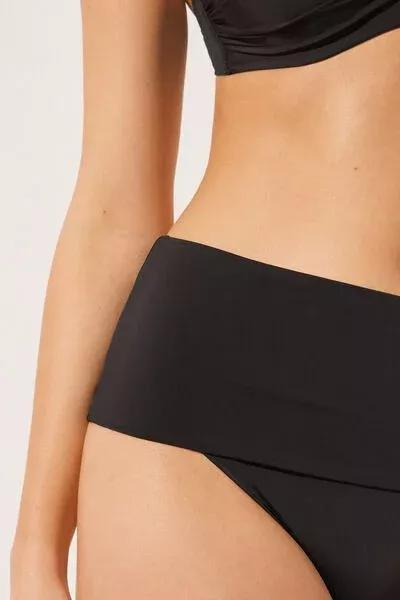 Black High Waistband Bikini Bottoms, 5501_820C, large image number 3