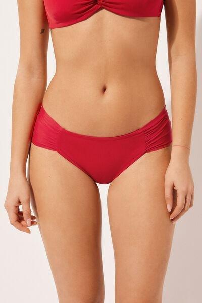 Red Ruched Bikini Bottoms, , large image number 1